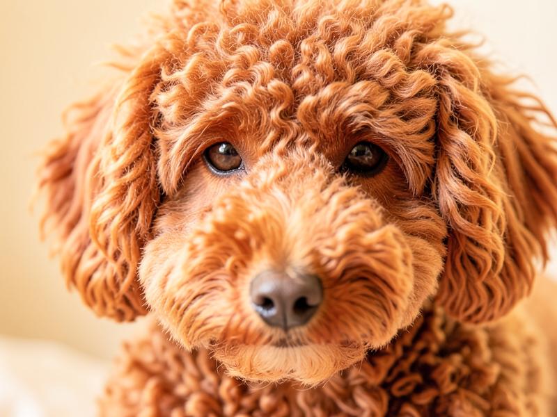 Close-up of a poodle's dense tight curls